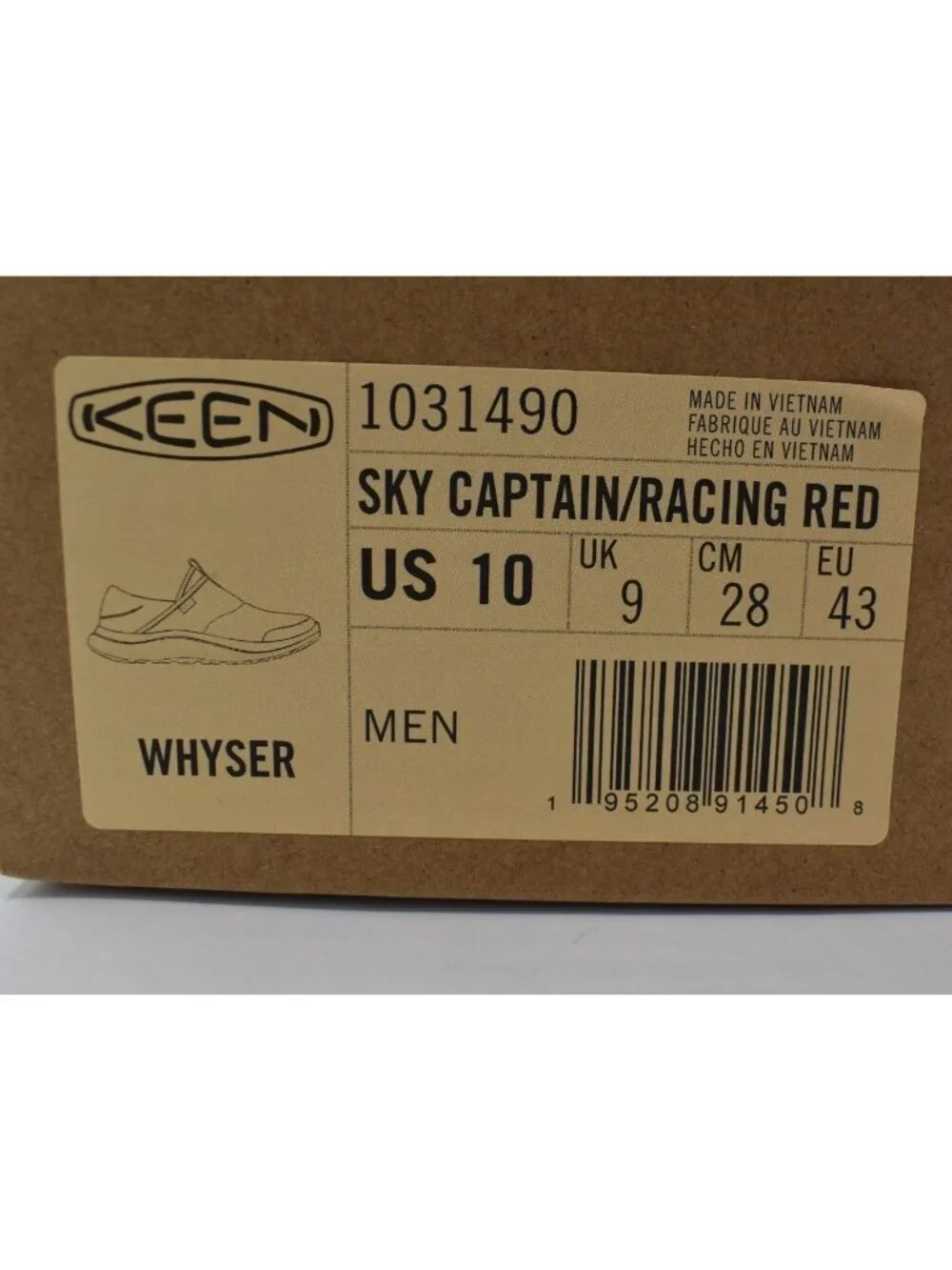 Keen Mens Size 10‎ Whyser Navy Blue Sky Captain Slip On Lightweight Shoes